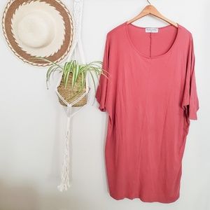 PROJECT SOCIAL T Maroon Scoop Neck Doleman Tunic